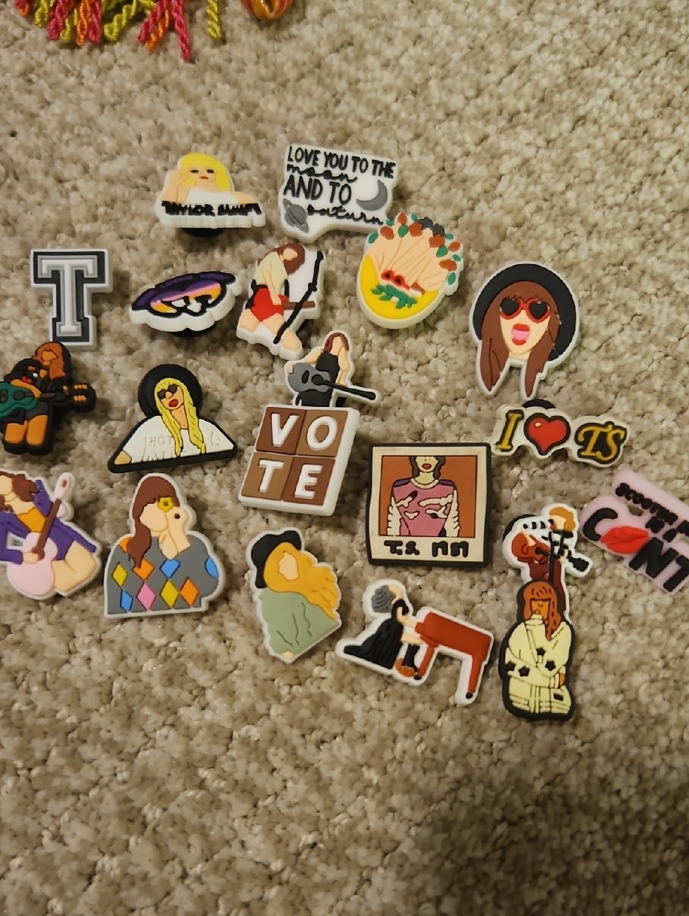 Taylor Swift Jibbetz Lot Of 20 Pieces, Different Designs